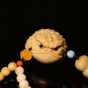 Artisan Crafted Bamboo Wealth Toad Handpiece