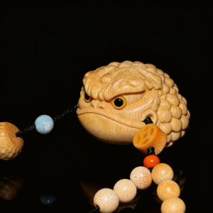 Hand-Carved Bamboo Money Toad Handheld Ornament